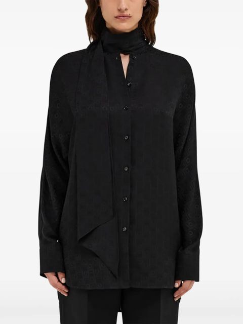 Ferragamo sash-collar silk blouse - Black - zdjęcie produktu nr 2