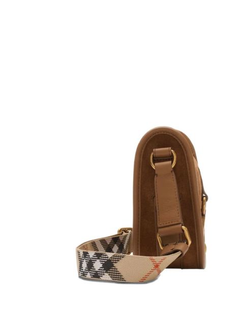 Burberry check-strap messenger bag - Brown