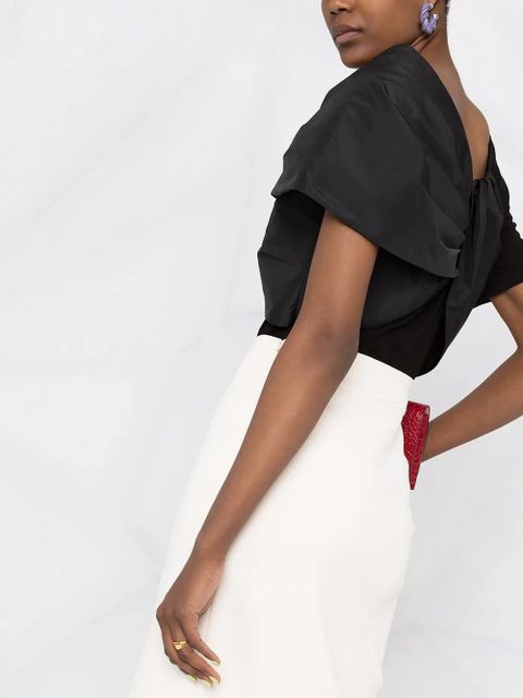 Alexander McQueen draped high-waisted pencil skirt - White