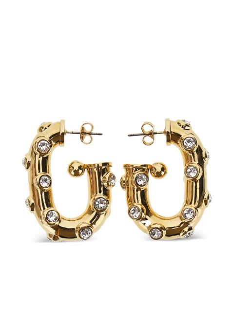 Rabanne crystal chunky hoop earrings - Gold - zdjęcie produktu nr 1