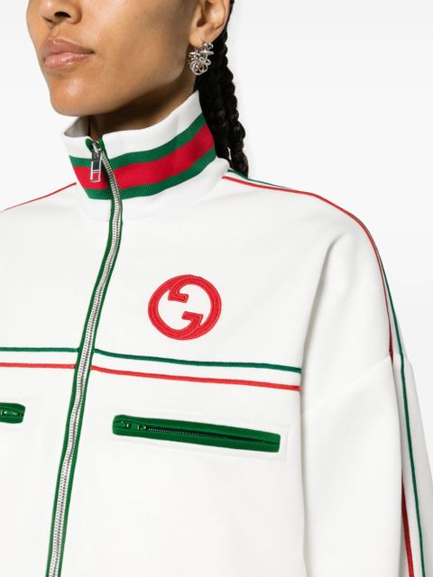Gucci Web-stripe technical-jersey jacket - White