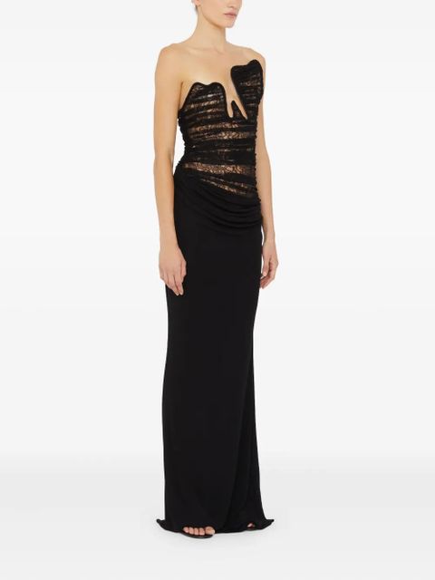 Christopher Esber Salacia lace-panelled maxi gown - Black