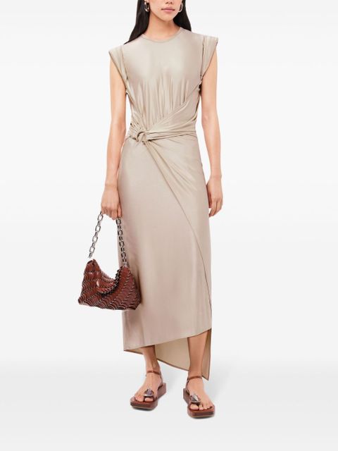 Rabanne gathered-detail draped midi dress - Neutrals - zdjęcie produktu nr 2