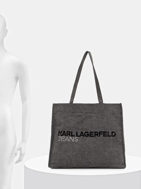 Karl Lagerfeld Jeans torba jeansowa kolor szary A4W50040