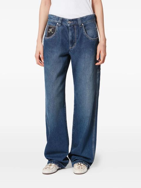 ISABEL MARANT Jeyda embroidered straight jeans - Blue