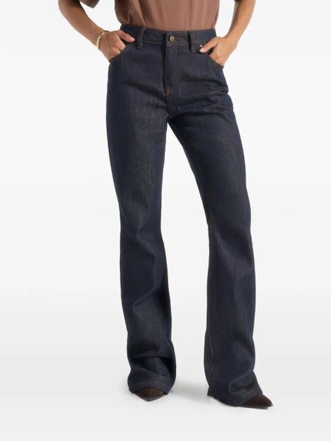 Manière De Voir Abbie stacked-fit blue flare jeans