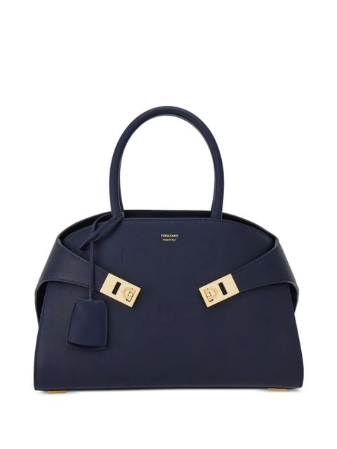 Ferragamo Hug leather tote bag - Blue - zdjęcie produktu nr 1