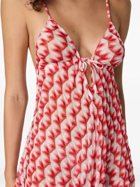 Missoni tie-front graphic beach jumpsuit - Red