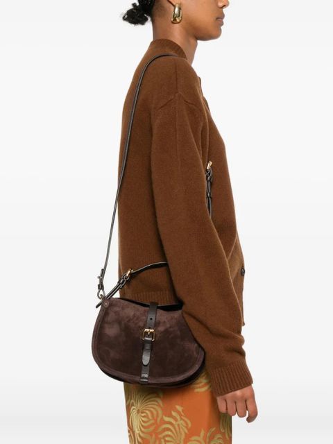 ETRO small buckle-fastening suede shoulder bag - Brown