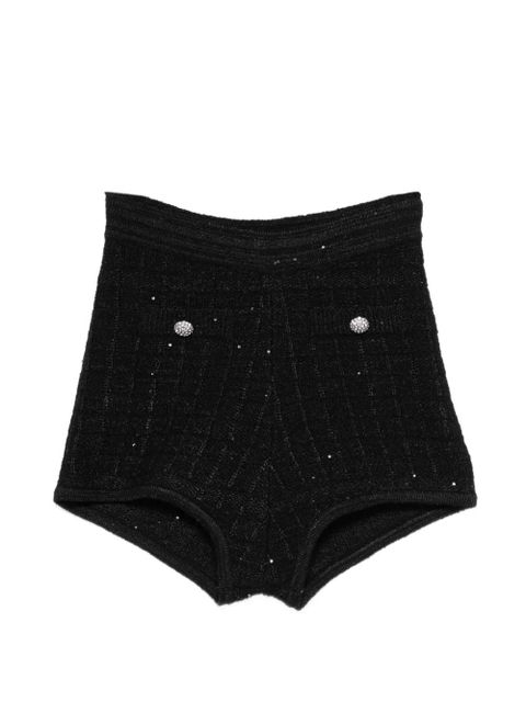 Alessandra Rich embellished-button mini shorts - Black - zdjęcie produktu nr 1