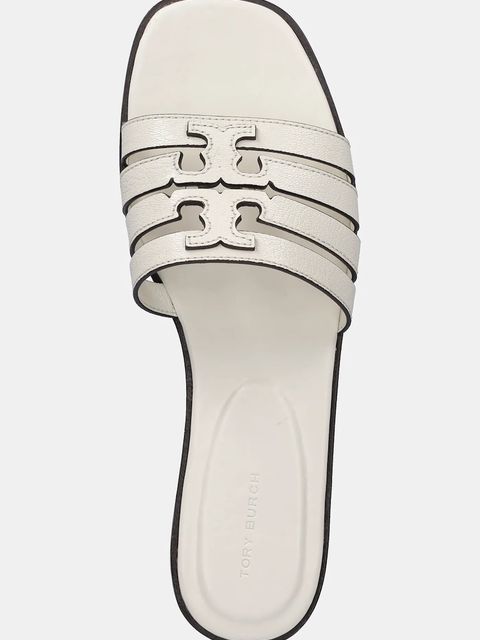 Tory Burch klapki skórzane Ines Cage Slide damskie kolor biały 158616-101