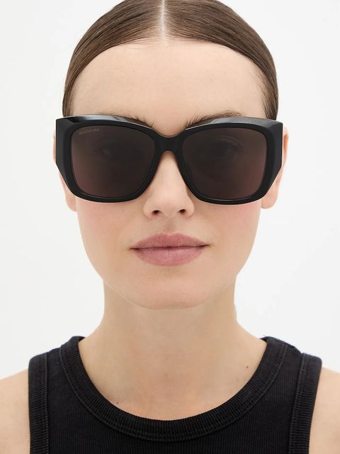 Balenciaga okulary przeciwsłoneczne damskie kolor czarny BB0445SK