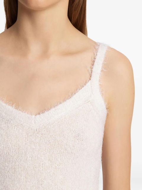 KHAITE Maura square-neck tank top - White