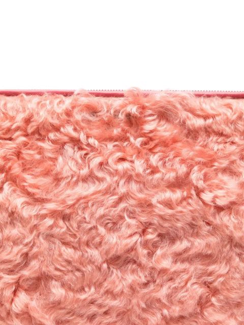 Miu Miu zip-top shearling clutch bag - Pink