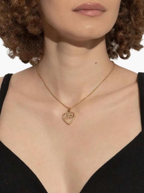 Dolce & Gabbana rhinestone-embellished heart-pendant necklace - Gold - zdjęcie produktu nr 2