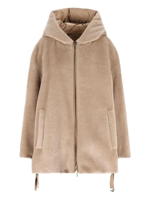 Max Mara reversible alpaca wool padded coat - Brown