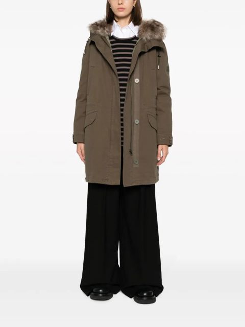 Yves Salomon shearling-trim hooded parka - Green