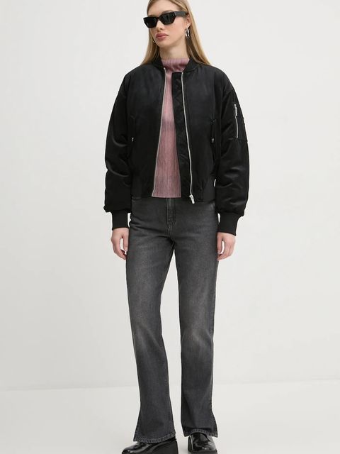 Karl Lagerfeld Jeans kurtka bomber damski kolor czarny zimowa oversize A1W15010