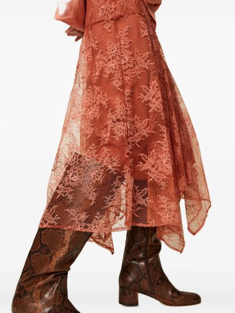 TWINSET lace mini asymmetric skirt - Orange