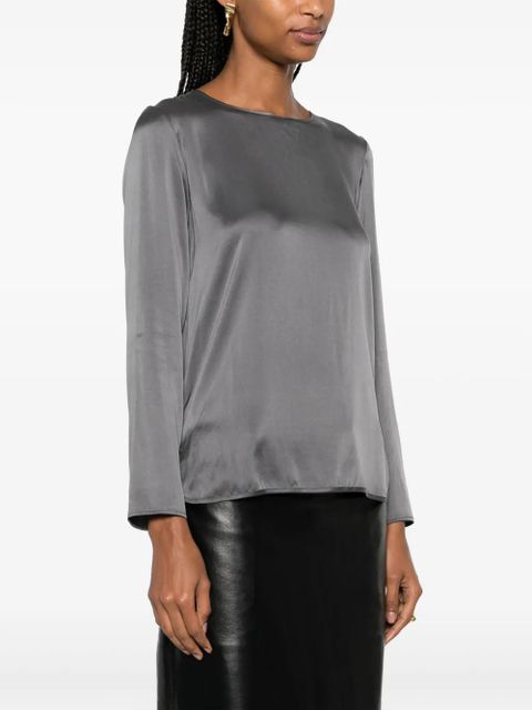 Max Mara round-neck satin blouse - Grey - zdjęcie produktu nr 2