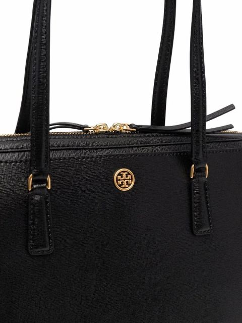 Tory Burch Robinson logo-plaque tote bag - Black