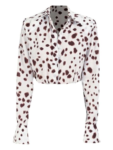 Rowen Rose dalmatian-pattern long-sleeve shirt - White - zdjęcie produktu nr 1