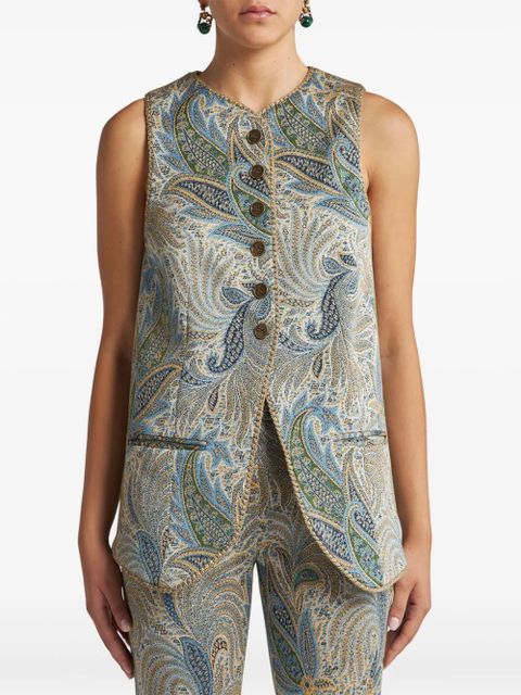ETRO jacquarded waistcoat - Blue