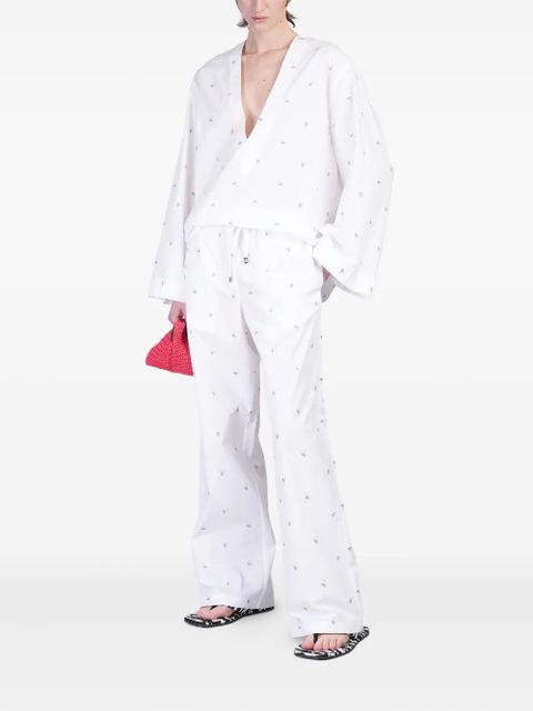 The Attico logo-embroidered trousers - White - zdjęcie produktu nr 2