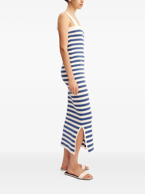 Posse Ari stripe-pattern sleeveless maxi dress - Blue