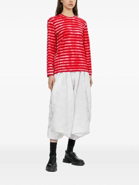 Comme Des Garçons floral-embroidered cropped trousers - White - zdjęcie produktu nr 2