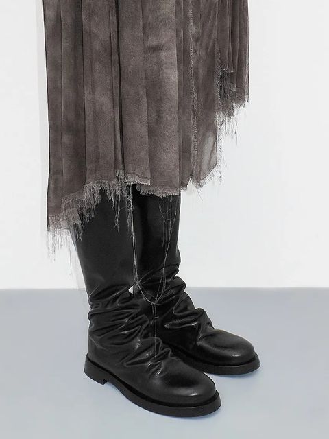 Miista kozaki skórzane Ebba damskie kolor czarny na płaskim obcasie MI_5599 - zdjęcie produktu nr 2