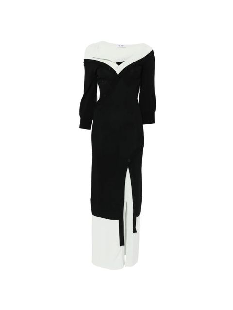 The Attico off-shoulder layered maxi dress - Black - zdjęcie produktu nr 1