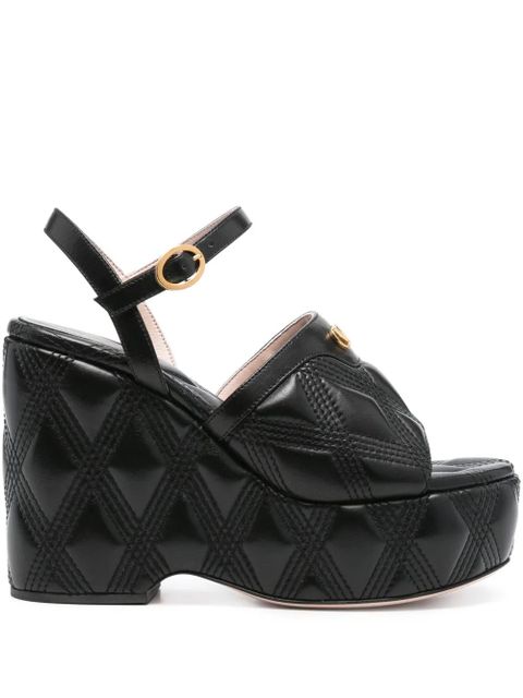 Valentino Garavani 115mm VLogo Signature quilted sandals - Black - zdjęcie produktu nr 1
