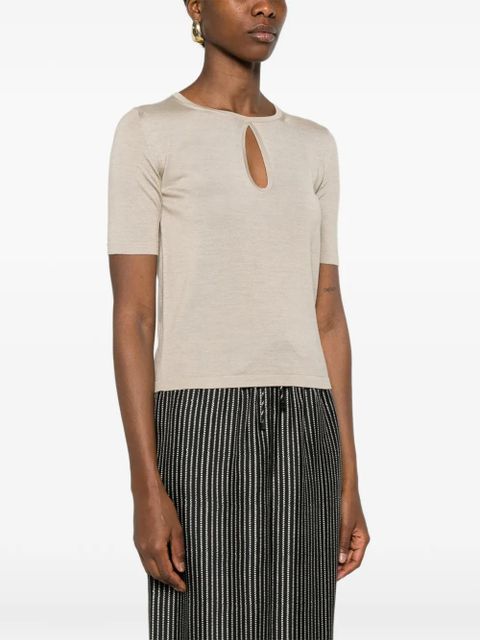 Max Mara cut-out T-shirt - Neutrals