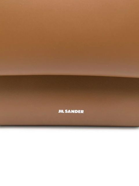 Jil Sander logo-print leather shoulder bag - Brown