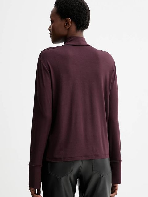 Marc O'Polo bluzka damska kolor bordowy gładka 510214952225