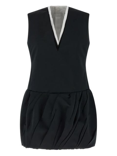 Jil Sander V-neck balloon-skirt mini dress - Black - zdjęcie produktu nr 1
