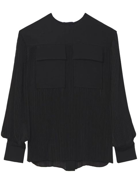 Proenza Schouler pleated long-sleeved blouse - Black - zdjęcie produktu nr 1