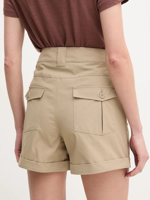 Helly Hansen szorty outdoorowe Maridalen kolor zielony gładkie high waist 62872