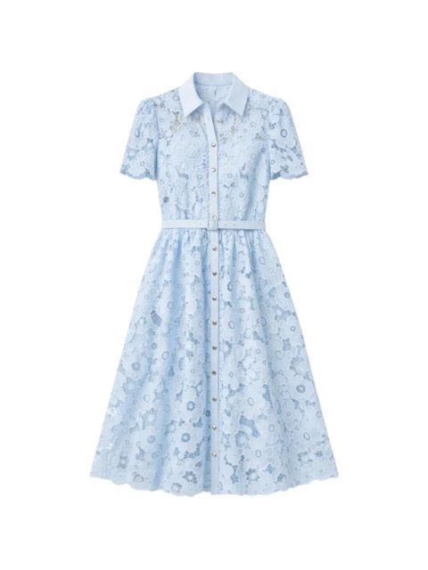 Self-Portrait belted midi dress - Blue - zdjęcie produktu nr 1