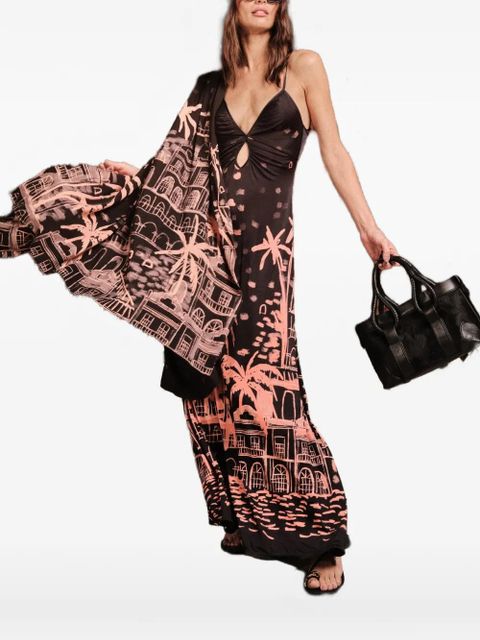 Johanna Ortiz Nuestra Tierra cut-out printed maxi dress - Black