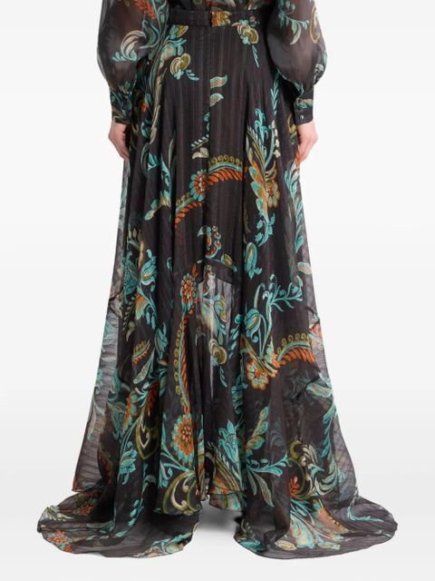 ETRO floral-print maxi skirt - Black