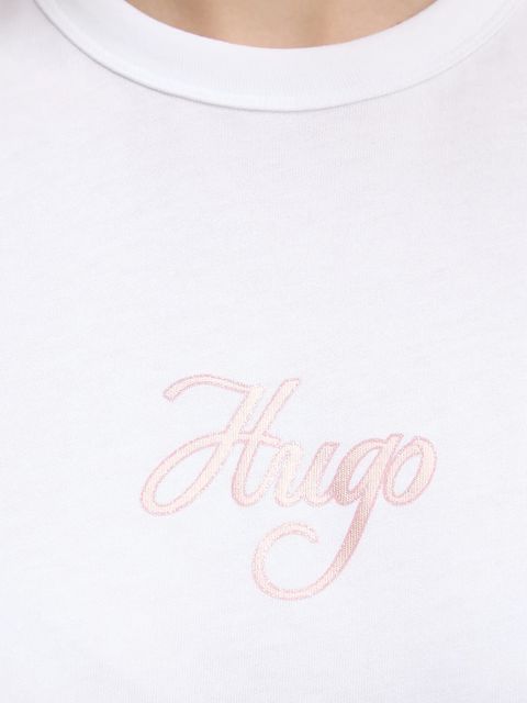 HUGO t-shirt bawełniany damski kolor biały 50550117