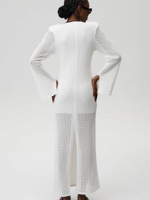 Undress Code sukienka bawełniana Venice Dress kolor biały maxi dopasowana 902