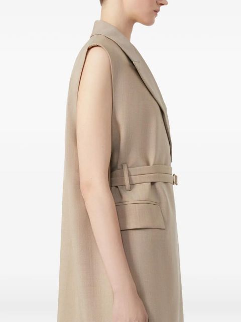 Sportmax belted sleeveless jacket - Neutrals