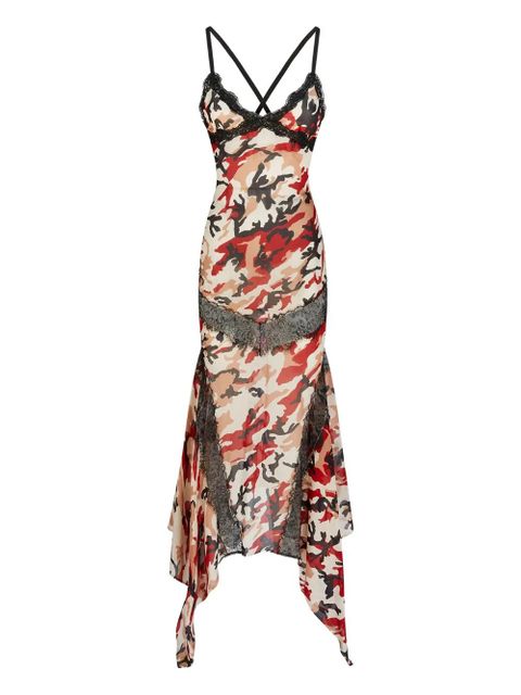 The Attico camouflage lace-insert dress - Neutrals - zdjęcie produktu nr 1