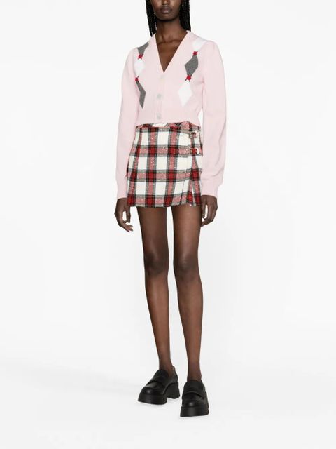 Alessandra Rich intarsia-knit floral-detail cardigan - Pink