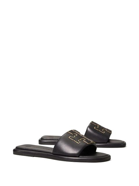 Tory Burch Double T Sport slides - Black