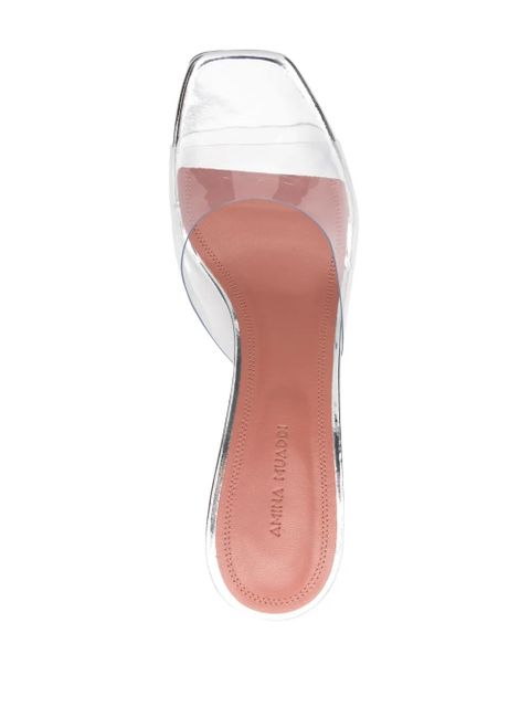 Amina Muaddi 95mm Lupita Glass transparent mules - Neutrals