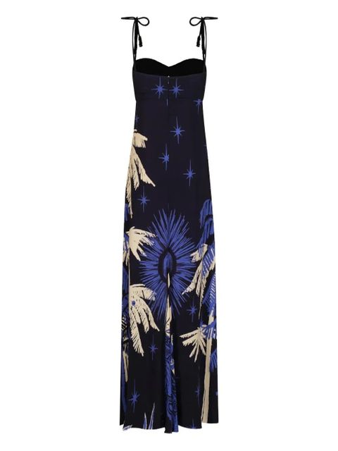 Johanna Ortiz Dancing With The Shadows tie-strap printed dress - Blue